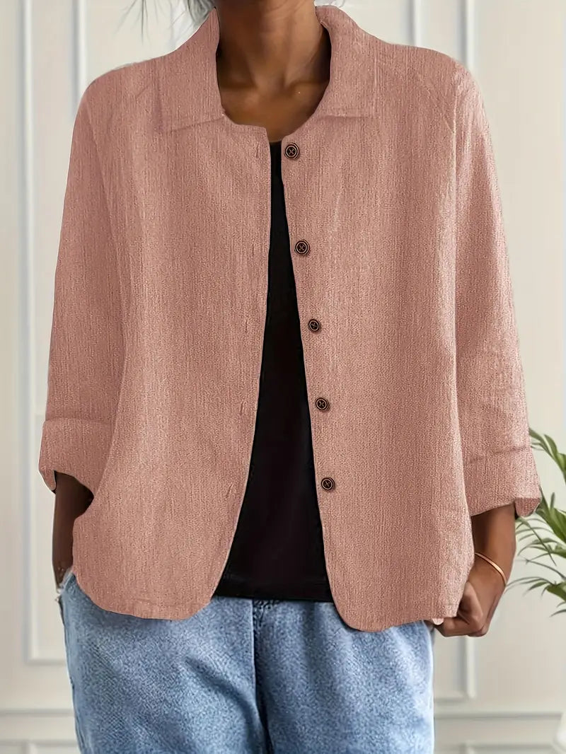 KENDRA – CASUAL BLOUSE-JAS MET KNOOPSLUITING