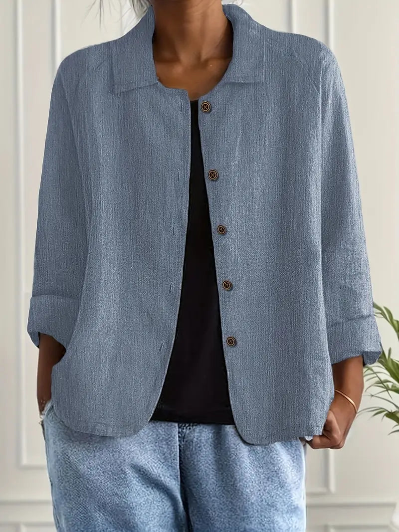 KENDRA – CASUAL BLOUSE-JAS MET KNOOPSLUITING