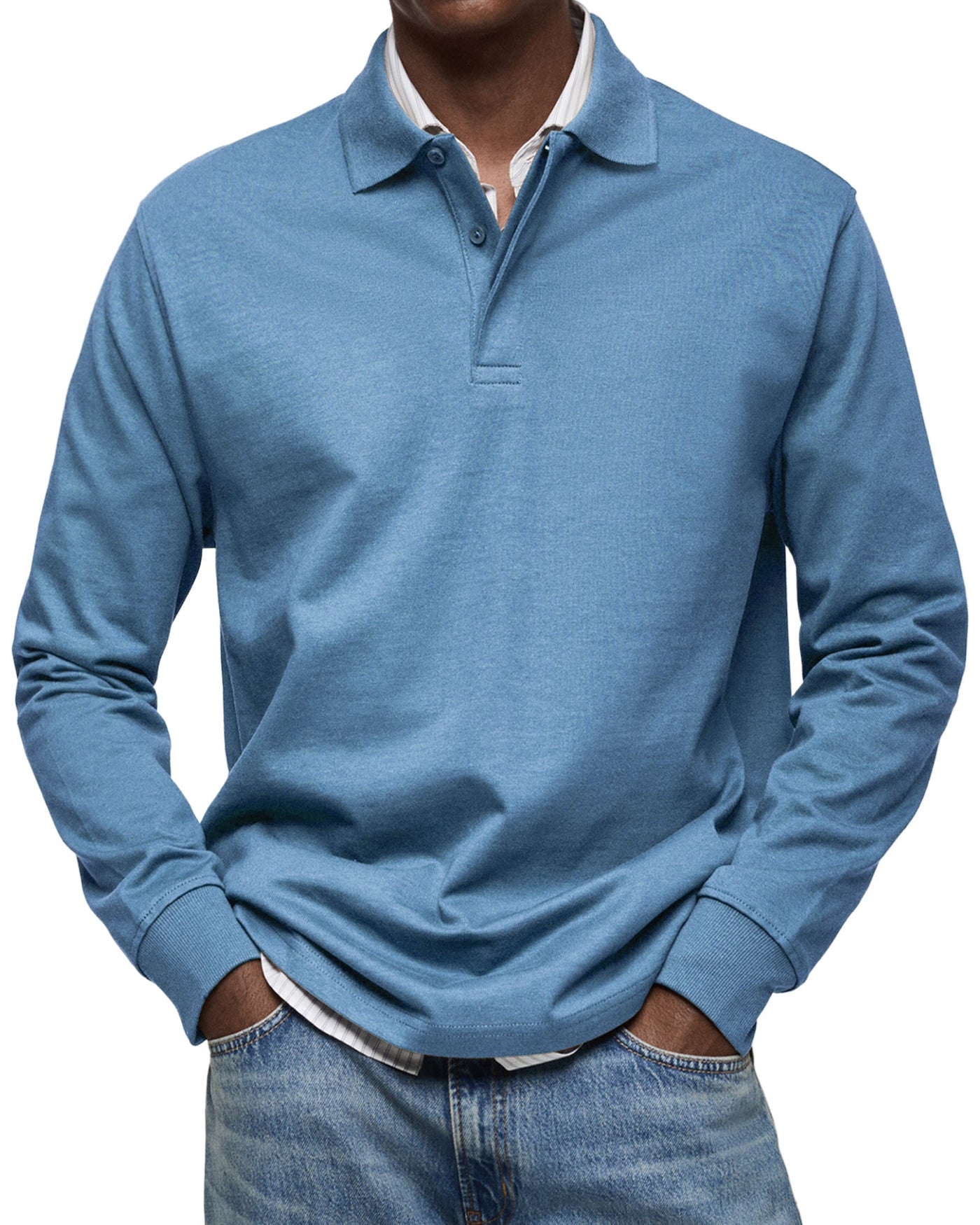 Wessel™ | Casual Poloshirt met Lange Mouwen