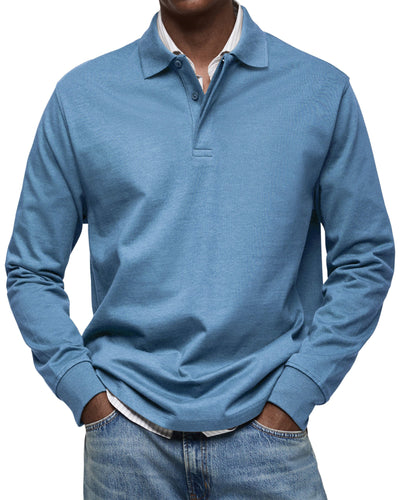 Wessel™ | Casual Poloshirt met Lange Mouwen
