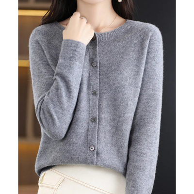DIANE – KNUSSE RONDE-HALS CARDIGAN