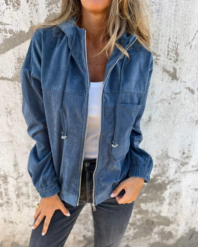 Annemijn™ | Corduroy capuchonjack met rits