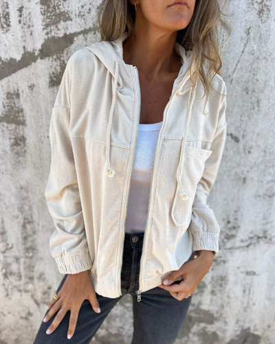 Annemijn™ | Corduroy capuchonjack met rits