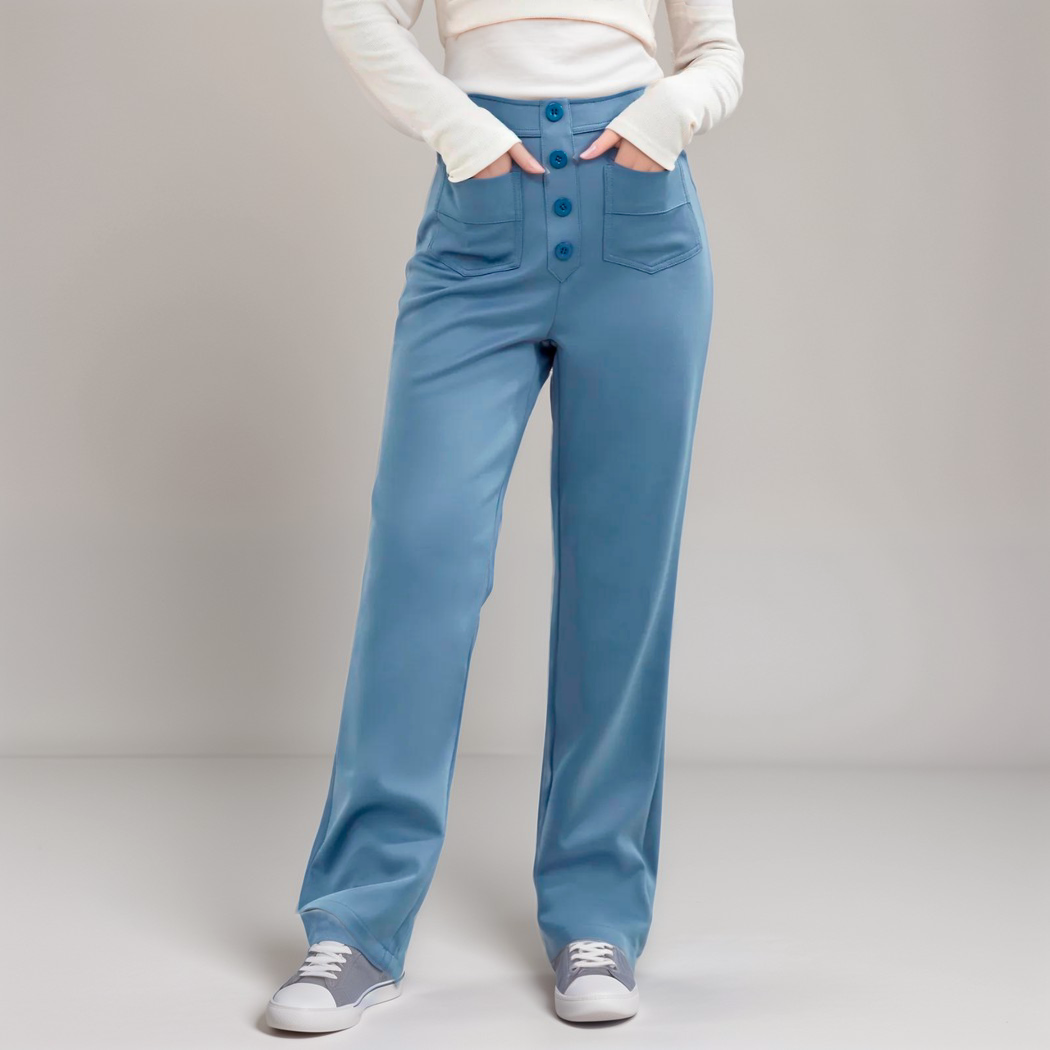 Jelena™ | Elastische broek met hoge taille