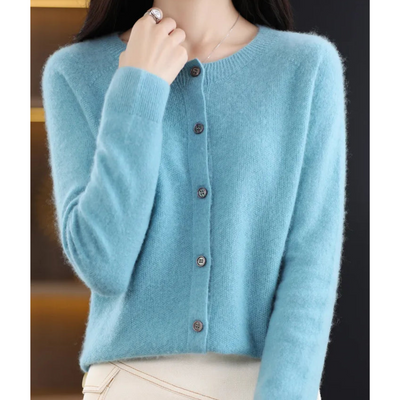 DIANE – KNUSSE RONDE-HALS CARDIGAN
