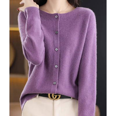DIANE – KNUSSE RONDE-HALS CARDIGAN