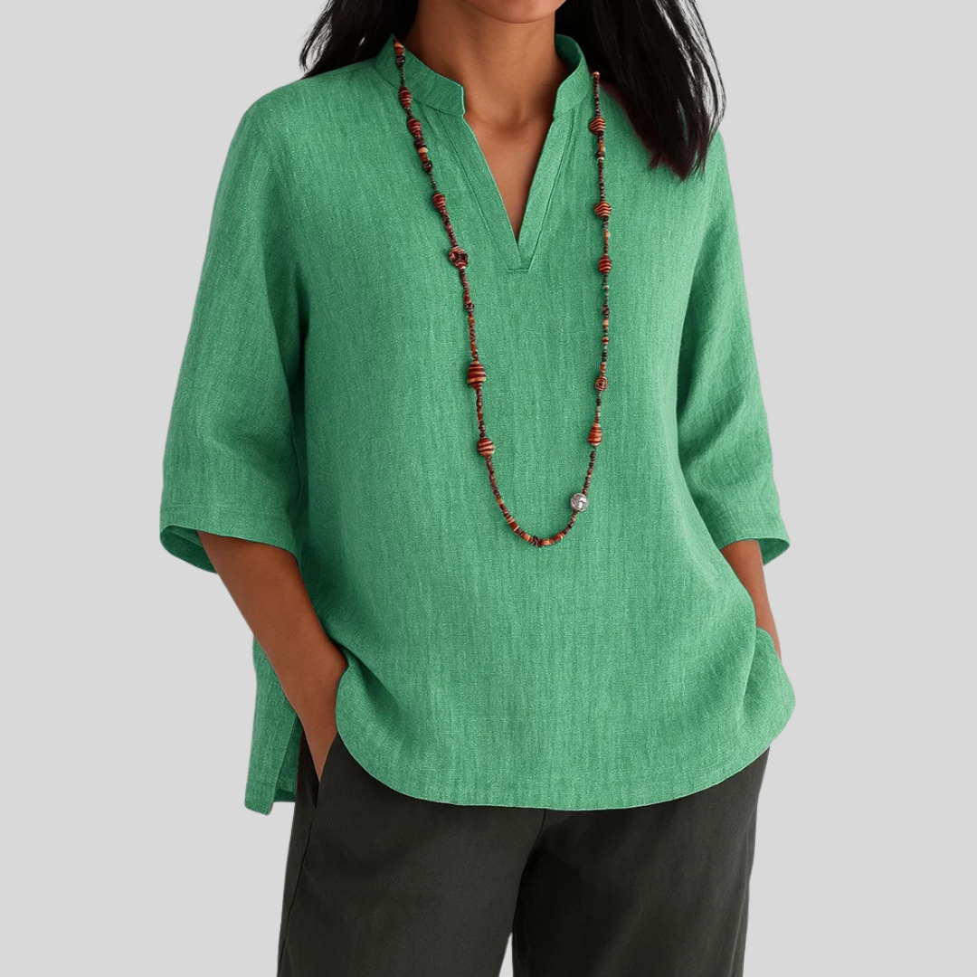 MACEY – RELAXTE BLOUSE MET V-HALS