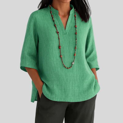 MACEY – RELAXTE BLOUSE MET V-HALS