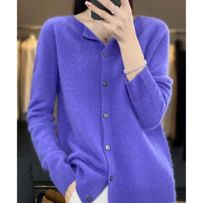 DIANE – KNUSSE RONDE-HALS CARDIGAN