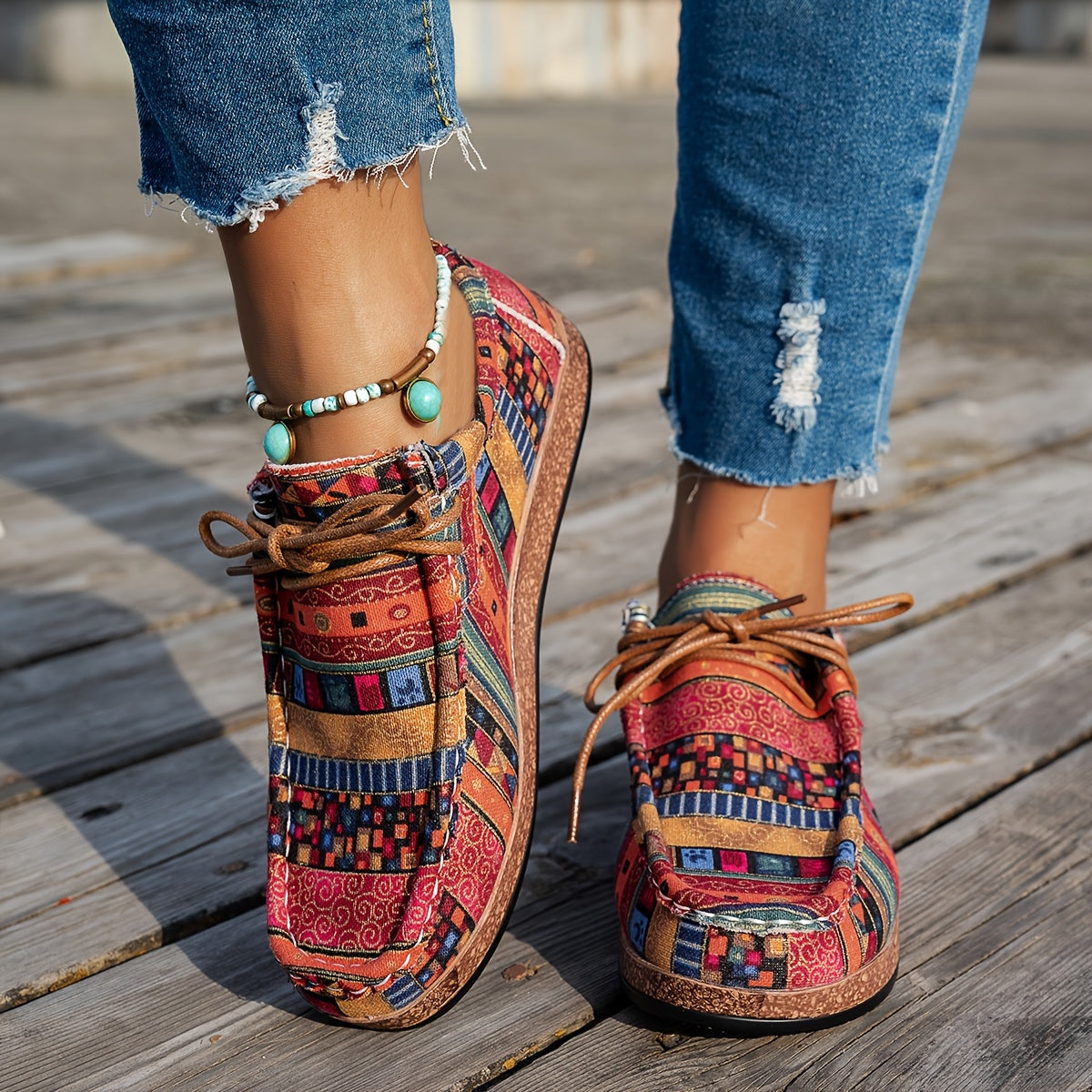 ADELINE – LEVENDIGE PATCHWORK COMFORT SNEAKERS