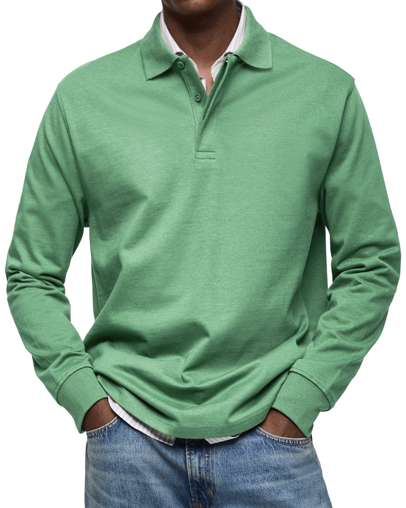 Wessel™ | Casual Poloshirt met Lange Mouwen