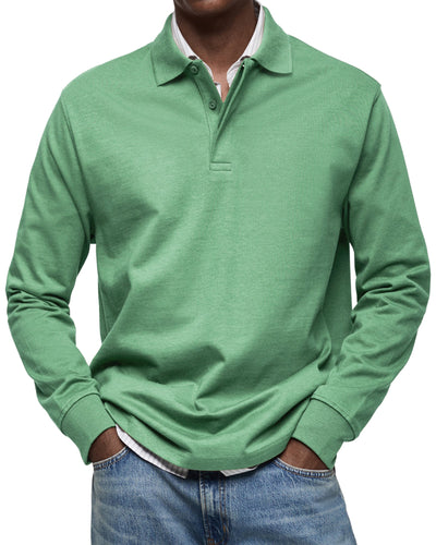 Wessel™ | Casual Poloshirt met Lange Mouwen