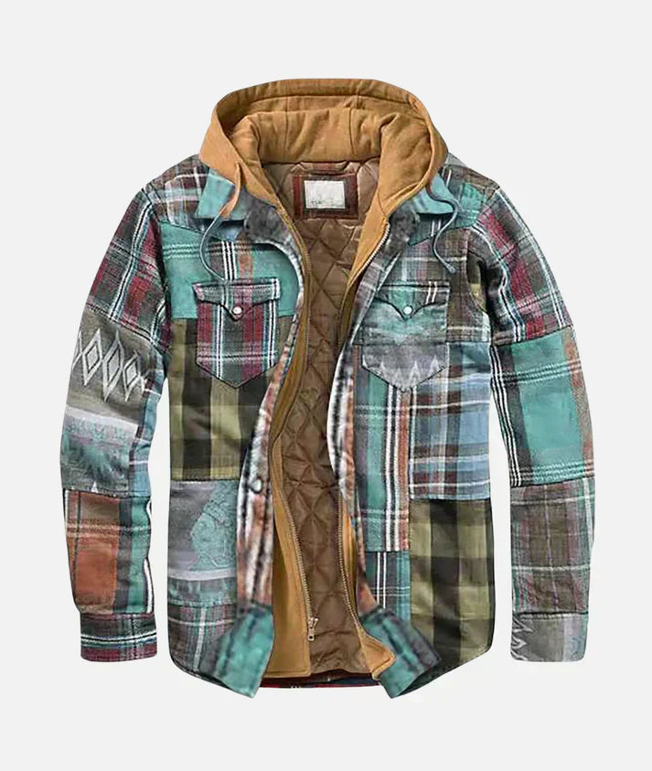 HARPER – GEVOERDE PATCHWORK JAS MET CAPUCHON