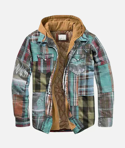 HARPER – GEVOERDE PATCHWORK JAS MET CAPUCHON
