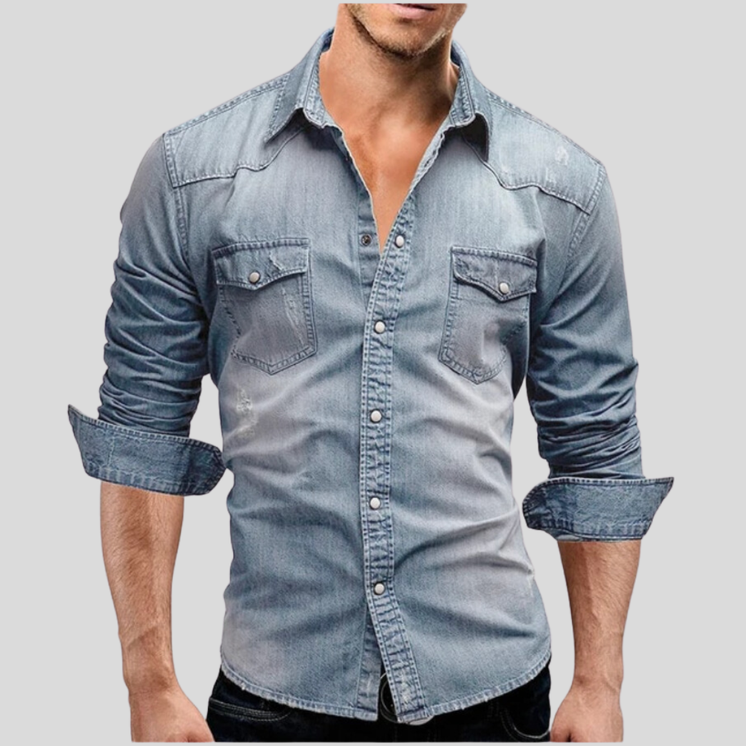 Sem™ | Slim Fit Denim Overhemd voor Heren