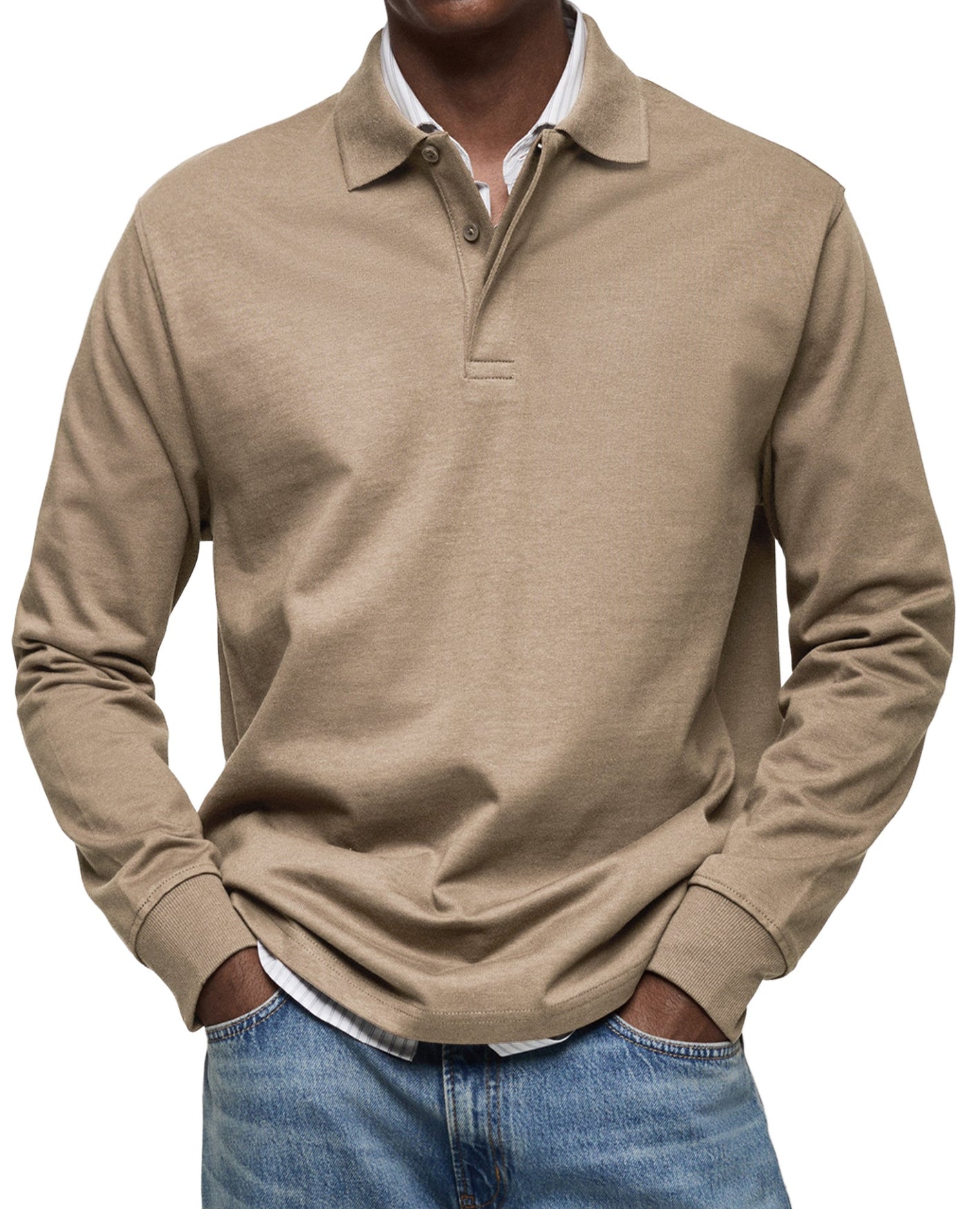 Wessel™ | Casual Poloshirt met Lange Mouwen