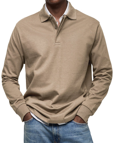 Wessel™ | Casual Poloshirt met Lange Mouwen