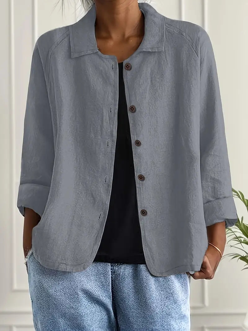 KENDRA – CASUAL BLOUSE-JAS MET KNOOPSLUITING