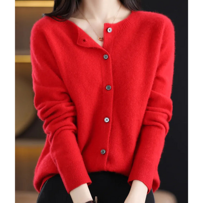 DIANE – KNUSSE RONDE-HALS CARDIGAN