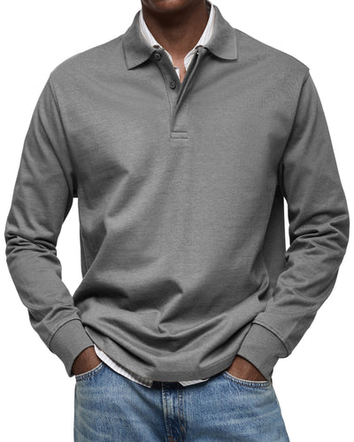 Wessel™ | Casual Poloshirt met Lange Mouwen