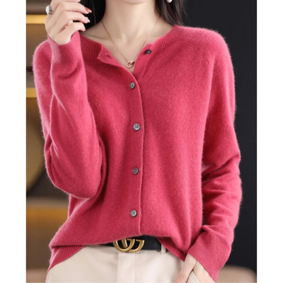 DIANE – KNUSSE RONDE-HALS CARDIGAN