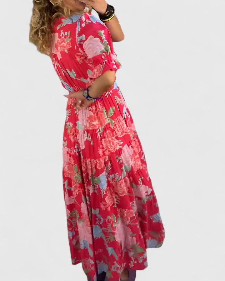JULIANA – STRALENDE BLOEI FLOEIENDE MAXI JURK