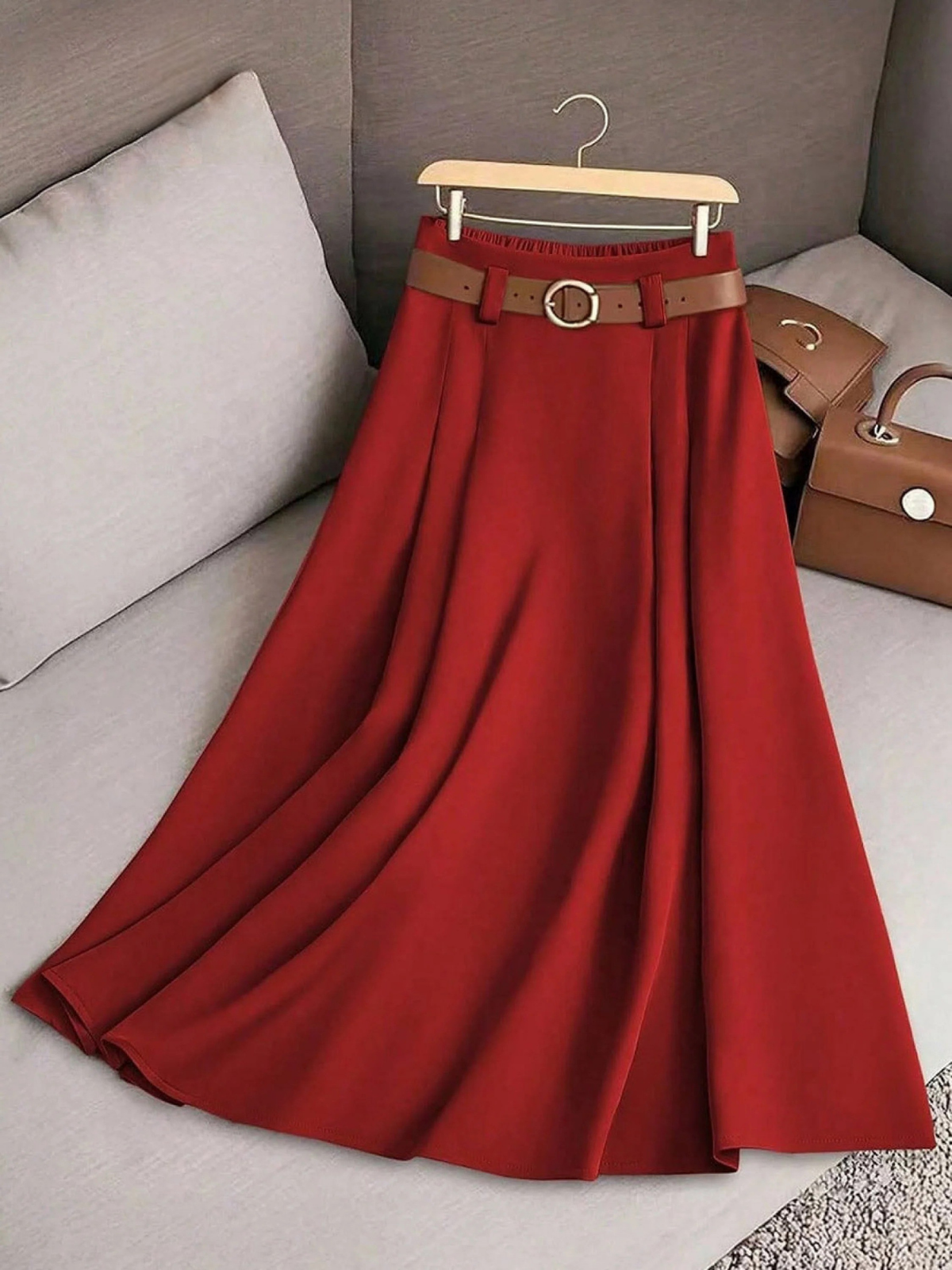 SERAPHINA – A-LINE MIDI ROK MET RIEM