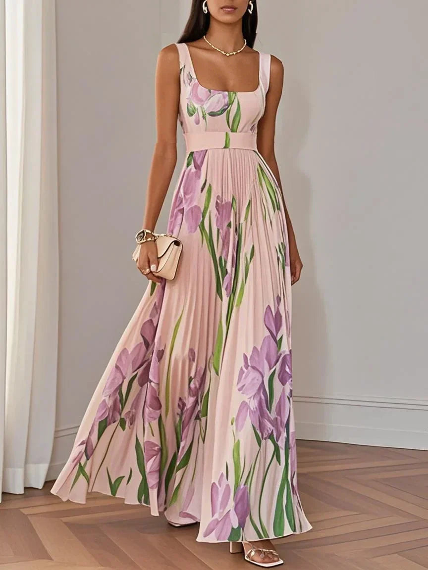 LILA – ELEGANTE BLOEMEN MAXIJURK