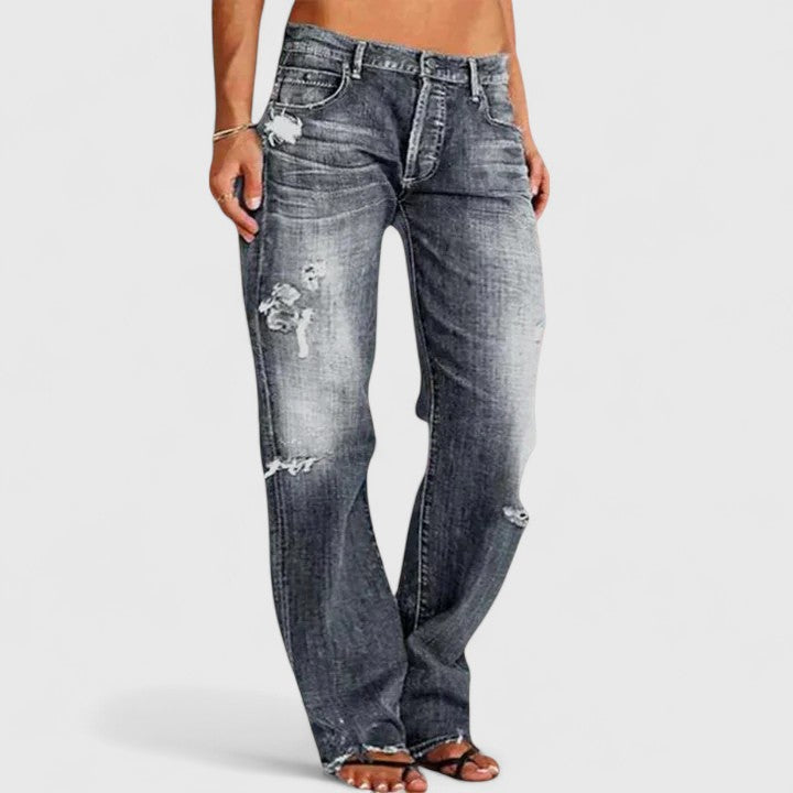 CLAUDIA – GESCHEURDE STRAIGHT-LEG JEANS
