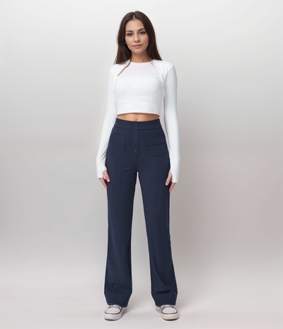 Jelena™ | Elastische broek met hoge taille