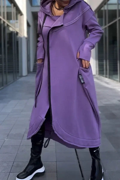 LILIANE – MODERNE LANGE COAT MET CAPUCHON