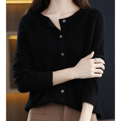 DIANE – KNUSSE RONDE-HALS CARDIGAN