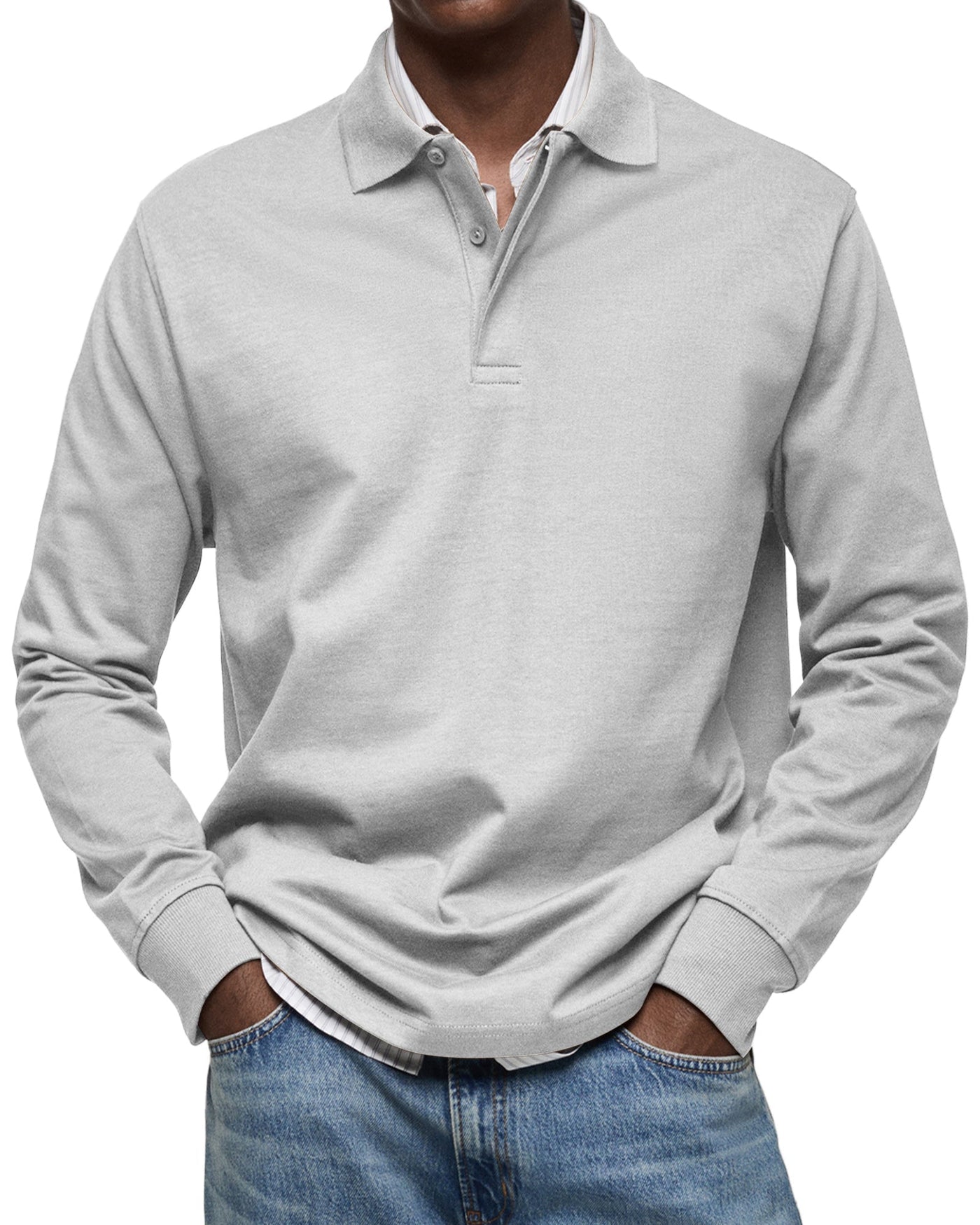 Wessel™ | Casual Poloshirt met Lange Mouwen