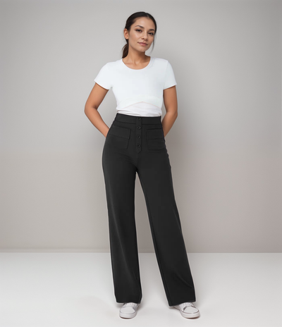 Jelena™ | Elastische broek met hoge taille
