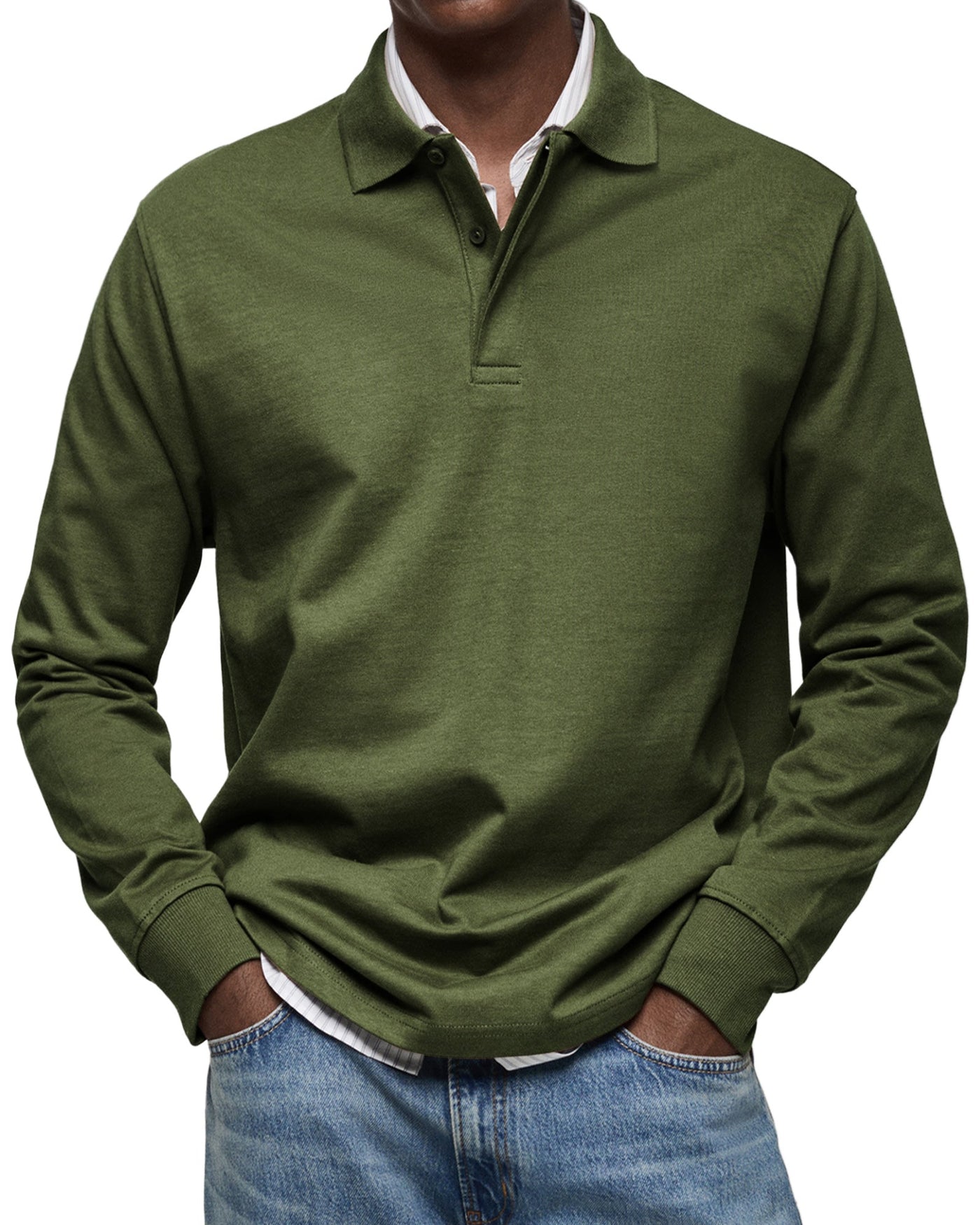 Wessel™ | Casual Poloshirt met Lange Mouwen