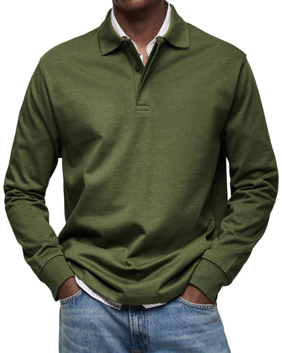 Wessel™ | Casual Poloshirt met Lange Mouwen
