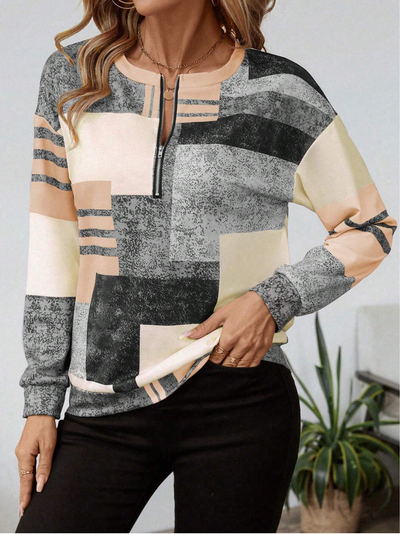 SANDRA – MODERNE ZIP-UP BLOUSE
