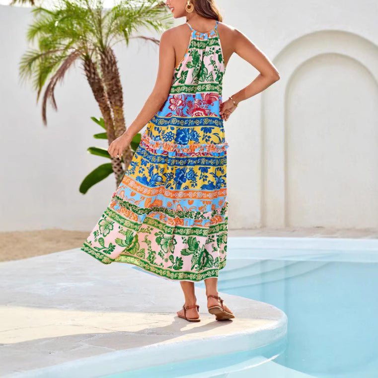 LAYLA – BOHO BLOOM HALTER MAXI JURK