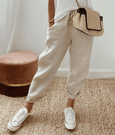 Minou™ | Elegante katoen-linnen broek
