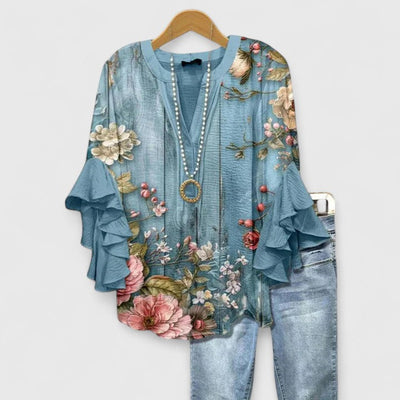 RENATA – LUCHTIGE V-HALS BLOUSE