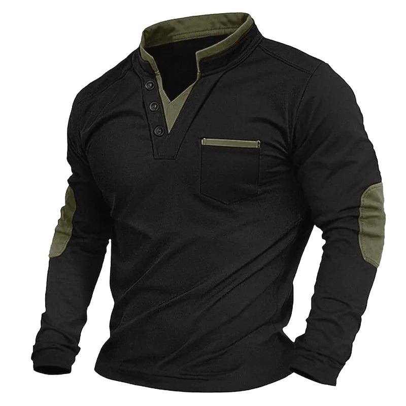 MARCUS – CONTRASTDETAIL LANGE MOUWEN SHIRT