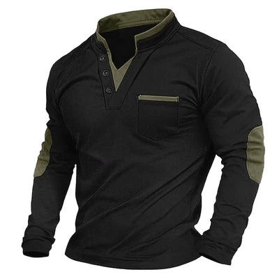 MARCUS – CONTRASTDETAIL LANGE MOUWEN SHIRT