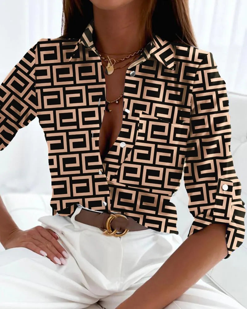 Bettelien™ | Elegante Blouse met Artistieke Print