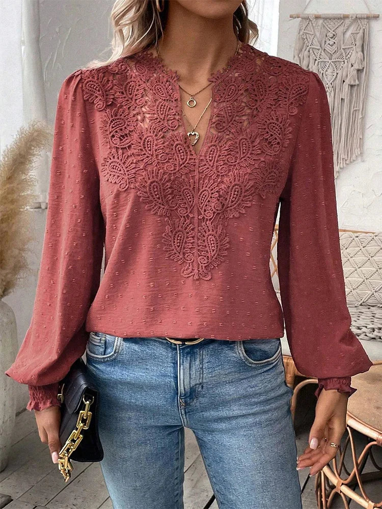Charlene™ | Elegante kanten blouse