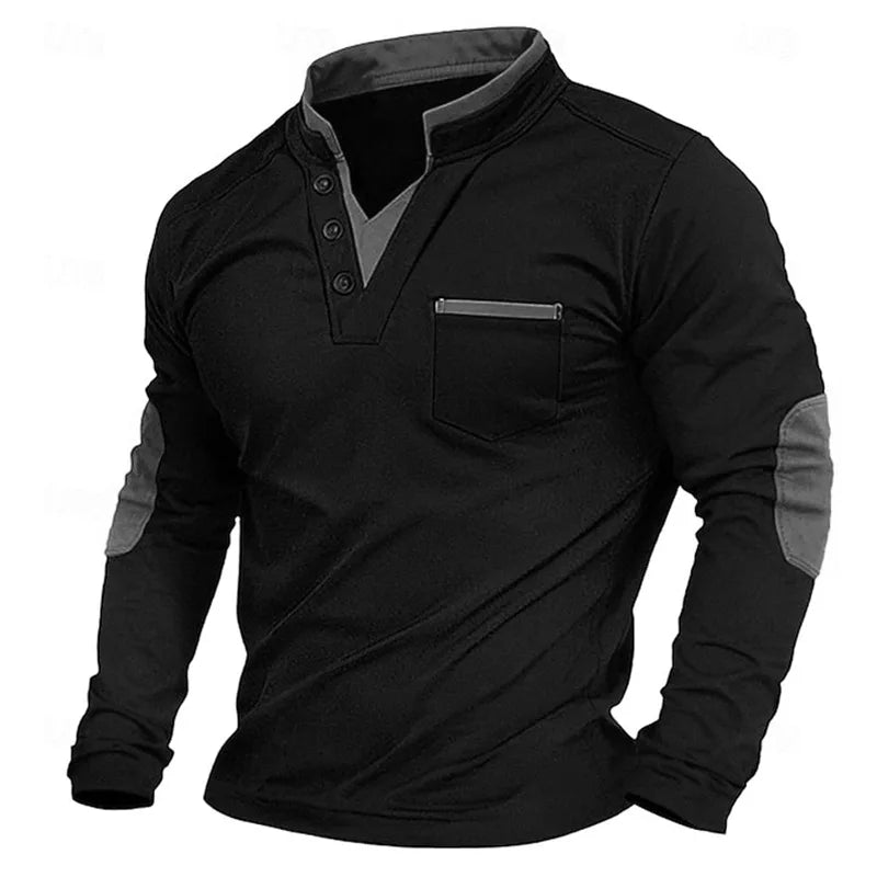 MARCUS – CONTRASTDETAIL LANGE MOUWEN SHIRT