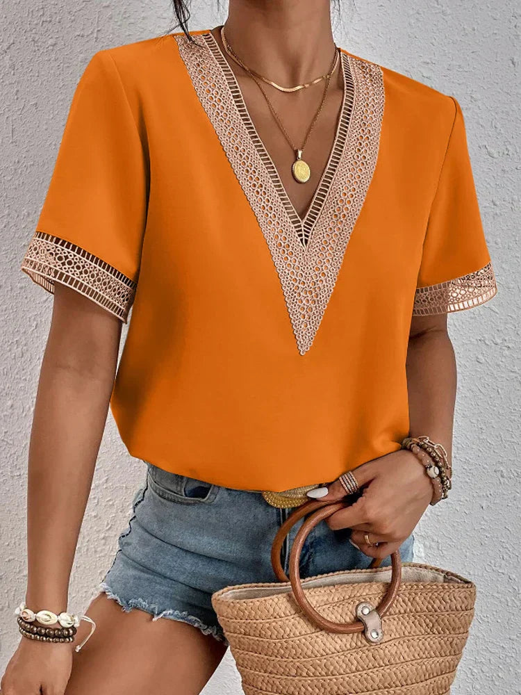 Davina™ | Elegante blouse met luxe kanten details