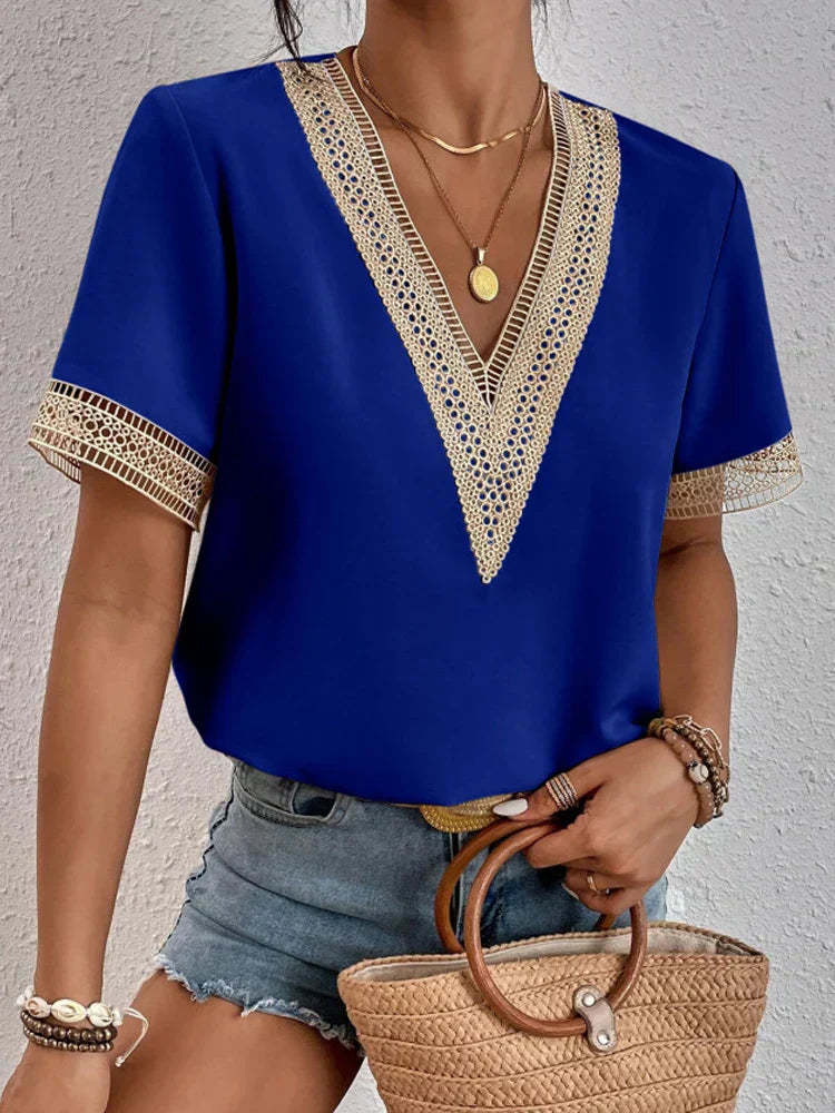 Davina™ | Elegante blouse met luxe kanten details