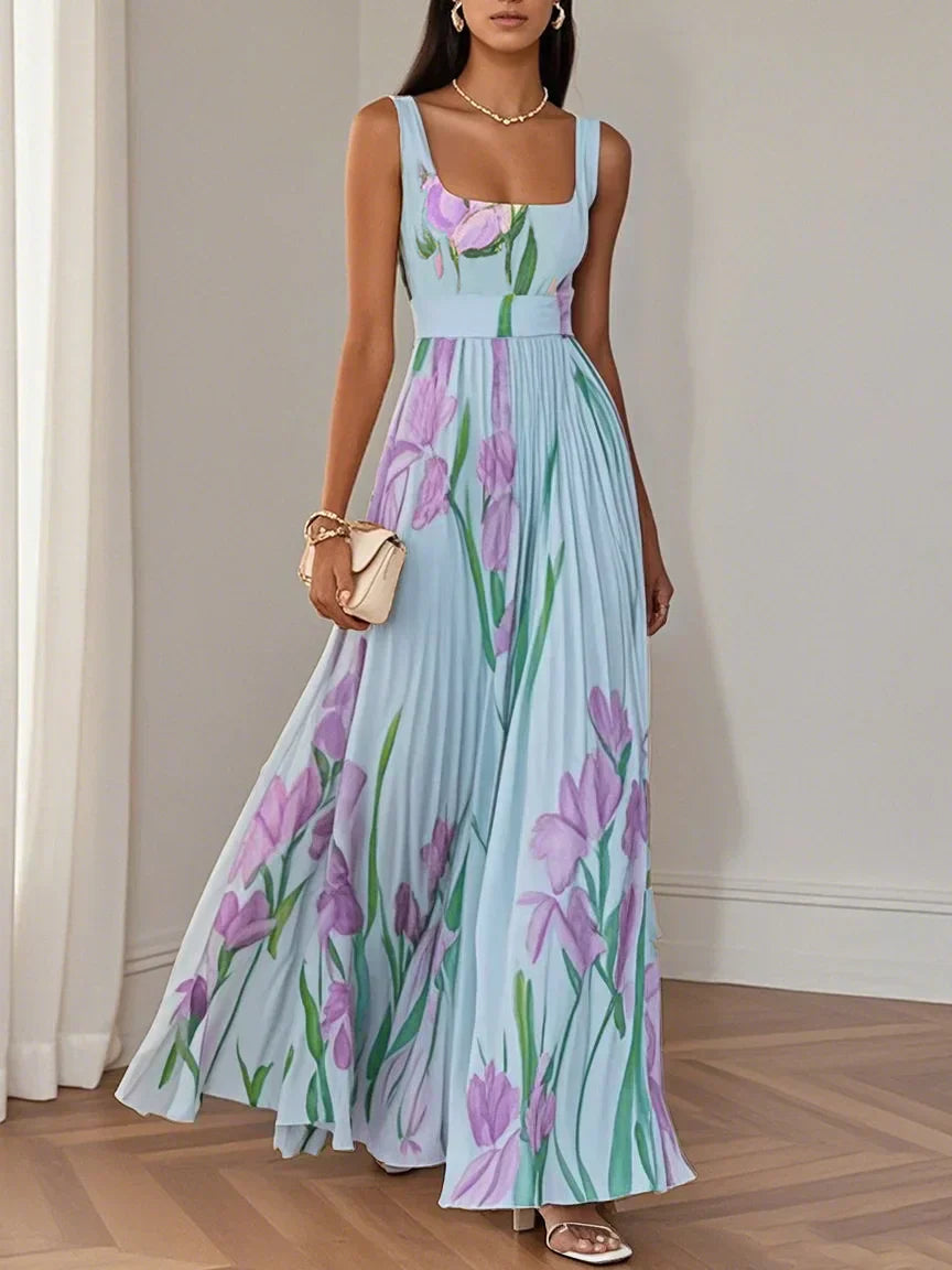 LILA – ELEGANTE BLOEMEN MAXIJURK