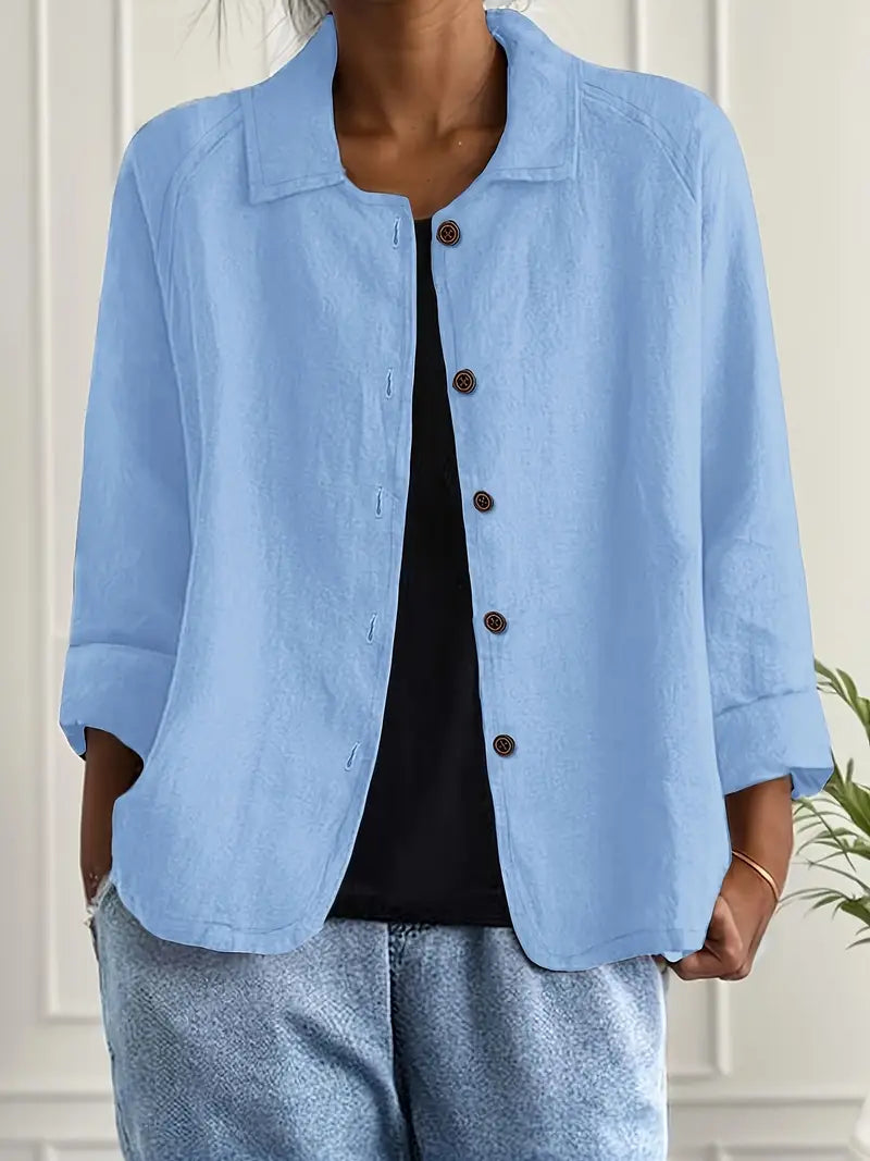 KENDRA – CASUAL BLOUSE-JAS MET KNOOPSLUITING