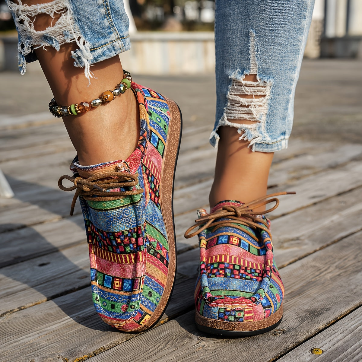 ADELINE – LEVENDIGE PATCHWORK COMFORT SNEAKERS